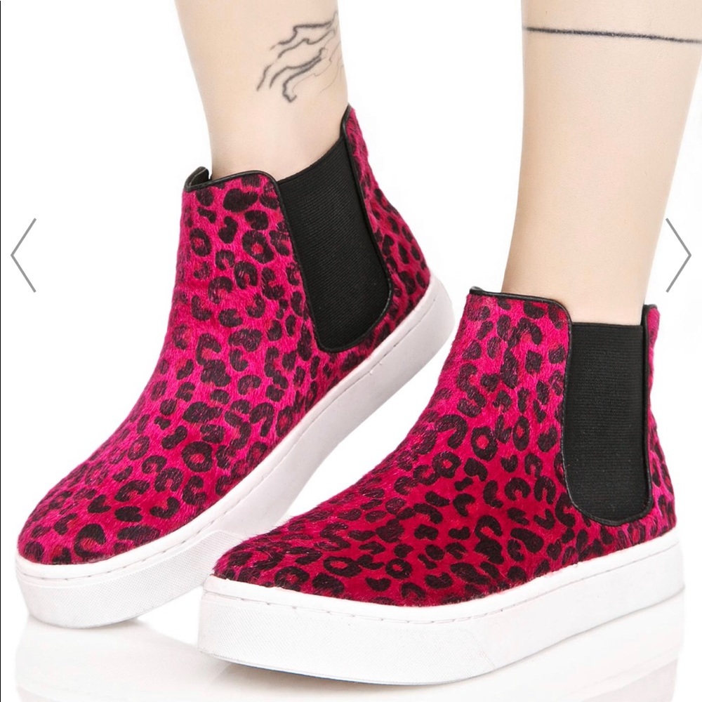 Like new Dolls kill leopard shoes